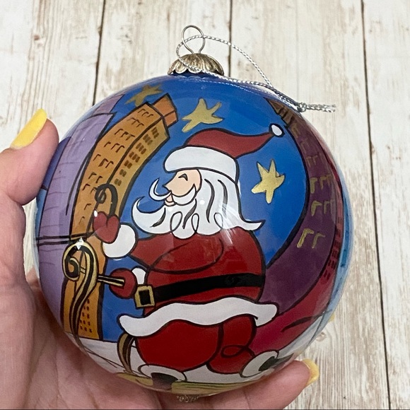 Li Bien 2006 Pier1 Imports Reverse PaintedSanta Reindeer Christmas Ball Ornament - Picture 6 of 13